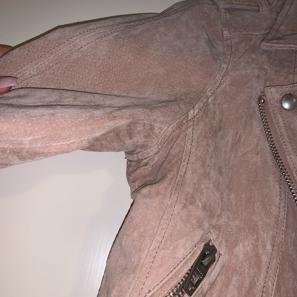 BLANKNYC Denim Pink Suede Moto Jacket - Picture 2 of 6